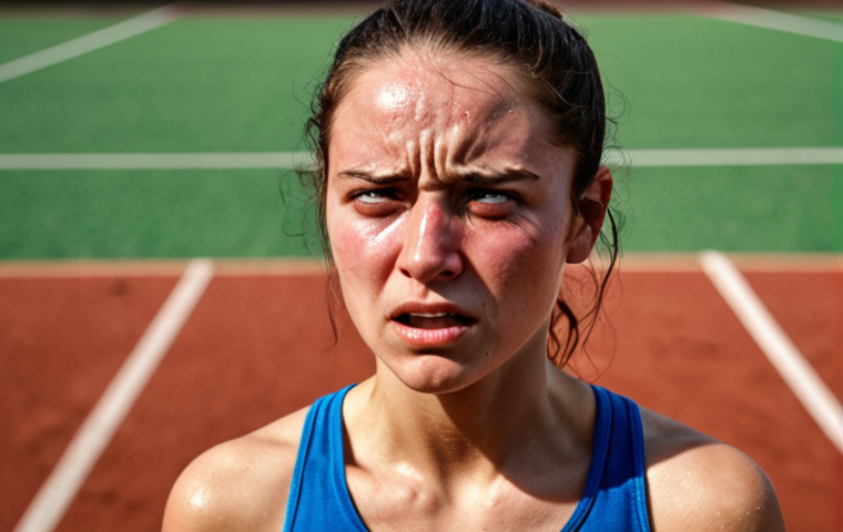 **Prompt:** A determined athlete, male or female, mid-action on a vibrant sports field or court, with a background hinting at past struggles or intense training. Sweat on their brow, eyes conveying deep emotion &ndash; a mix of grit, vulnerability, and eventual triumph. The scene should evoke a powerful human story of overcoming adversity and resilience, focusing on authentic expression and relatable human spirit. Cinematic lighting, realistic style, strong emotional depth.
