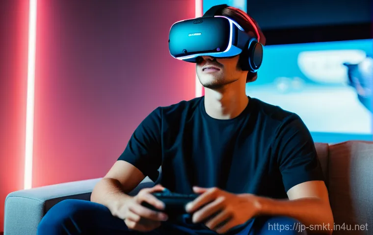 스포츠마케팅과 관련된 주요 기술 트렌드 - **Prompt 1: VR/AR Immersive Sports Viewing Experience at Home**
    `A young adult (gender-neutral, ...