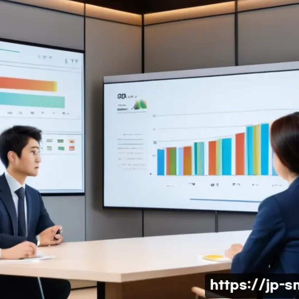 스포츠마케팅 직무에서의 프레젠테이션 준비 팁 - A modern Japanese office conference room with a diverse group of Japanese business professionals att...