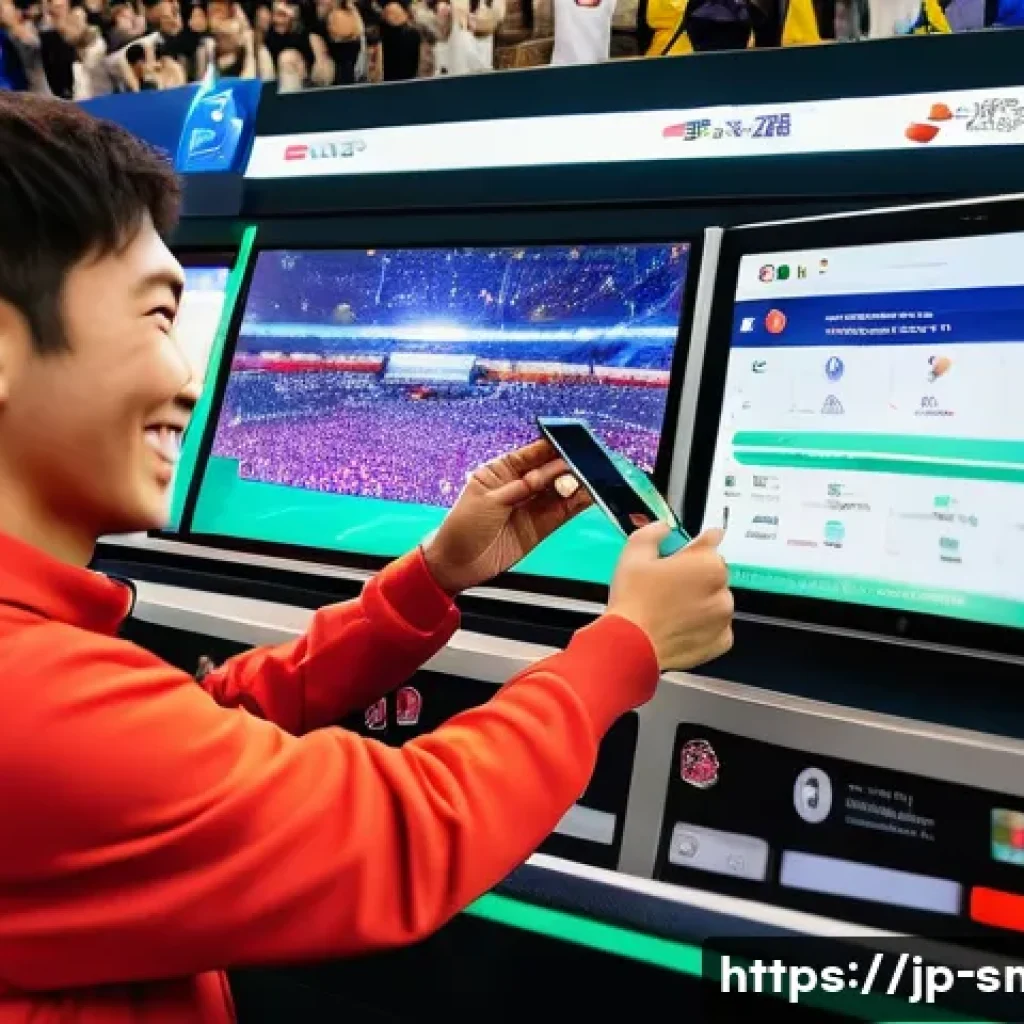 스포츠마케팅 직무에서의 고객 서비스 사례 - A vibrant sports stadium scene during a live game, capturing a diverse crowd of enthusiastic Japanes...