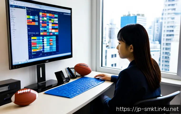 스포츠 스폰서십 데이터 분석 방법 - Photorealistic sports sponsorship data analysis scene in a modern Tokyo office, diverse Japanese mar...