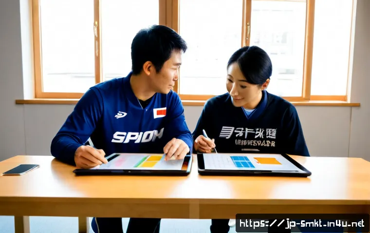 스포츠 팬덤 연구와 마케팅 응용 - Photorealistic sports fandom research scene in a modern Japanese university marketing lab, diverse a...